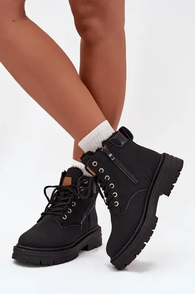 Boto Dámské Zateplené Boty Na Zip Černé Tharika