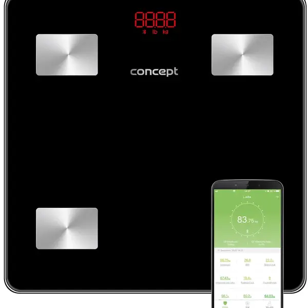 CONCEPT Osobní váha diagnostická Perfect Health VO4001, černá