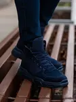 Ombre Men's ankle sneaker boots with sculpted sole - navy blue