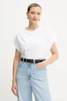 Bavlněné tričko BOSS Orange dámské, bílá barva, 50547799