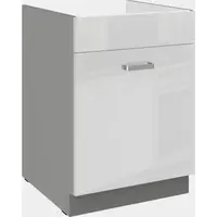 Kuchyňská dřezová skříňka Bianka 60ZL, 60 cm, bílý lesk