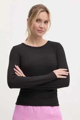 Tričko s dlouhým rukávem Dkny černá barva, DP5T9985