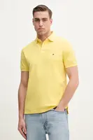 Polo tričko Tommy Hilfiger pánské, žlutá barva, se vzorem, MW0MW17770