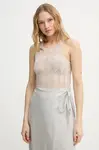 Top s příměsí lnu AERON KISMET béžová barva, TO479561
