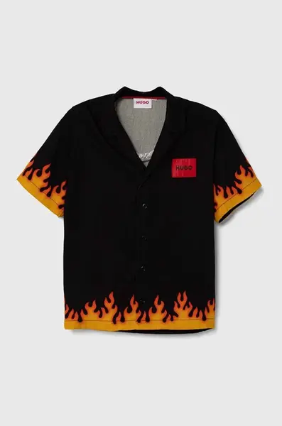 Dětská bavlněná košile HUGO