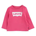 Dětské tričko s dlouhým rukávem Levi's růžová barva