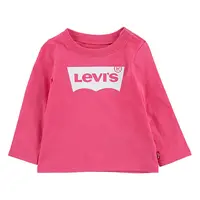 Dětské tričko s dlouhým rukávem Levi's růžová barva