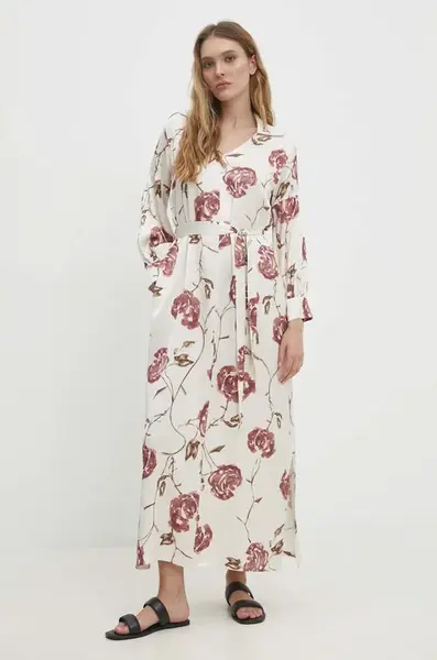 Šaty Answear.LAB béžová barva, maxi