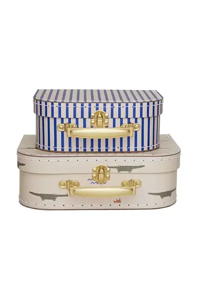 Sada úložných kufříků OYOY Mini Suitcase Crocodile & Stripes 2-pack