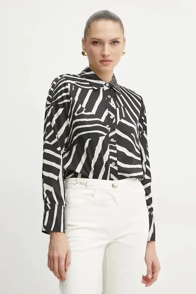 Košile Marciano Guess MOLLY dámská, černá barva, regular, s klasickým límcem, 5RGH34 9917Z