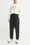 Bavlněné tepláky Reebok Classic černá barva, s aplikací, 100205172
