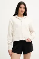 Mikina Calvin Klein Underwear dámská, béžová barva, s kapucí, hladká, LV00QS7504