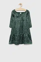 Dívčí šaty Abercrombie & Fitch zelená barva, midi