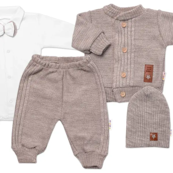 Baby Nellys 5D pletená sada, Boy - béžová, 56
