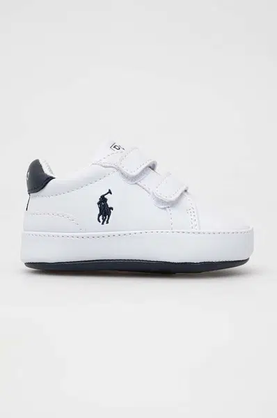 Dětské boty Polo Ralph Lauren bílá barva