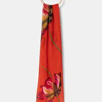 Šála Desigual BIG FIORE RECTANGLE červená barva, 25SAWA59