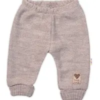 Baby Nellys Pletené kojenecké kalhoty Hand Made  béžové vel.  68/74