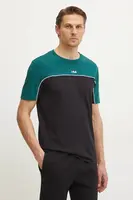 Bavlněné tričko Fila Libatse černá barva, FAM0784