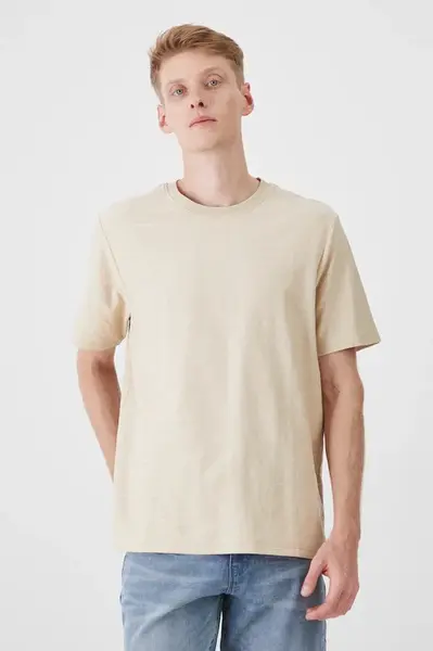 Bavlněné tričko Medicine pánské, béžová barva