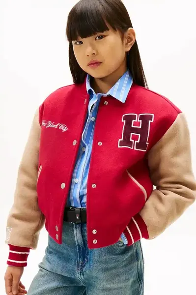 Dětská bomber bunda s příměsí vlny Tommy Hilfiger