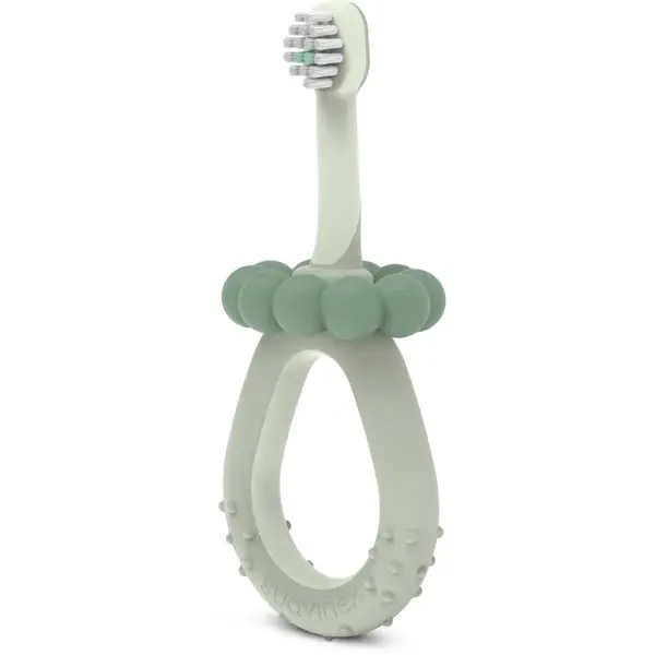 Suavinex Baby Training Toothbrush zubní kartáček pro děti 0-2 y Green 1 ks