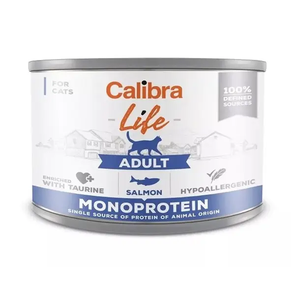 Calibra Cat Life konzerva Adult Salmon Monoprotein 200 g