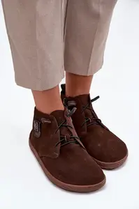 Semišové dámské polobotky Barefoot s ozdobným detailem Zazoo