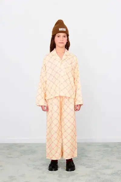 Detské bavlnené pyžamo Tinycottons FLOWER GRID SET