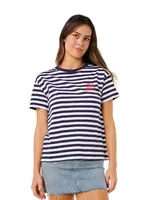Rip curl dámské tričko Pacific Relaxed Tee Dark Navy | Modrá | Velikost L | 100% bavlna