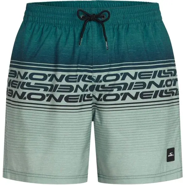 O'Neill LOGO STRIPE 16'' Pánske plavkové šortky, tmavo zelená, veľkosť