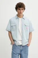 Bavlněná košile Levi's SS DALTON WORKER WW pánská, modrá barva, relaxed, s klasickým límcem, 001TA