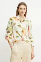 Košile Guess CLARA dámská, béžová barva, regular, s klasickým límcem, W5GH85 WH6C0