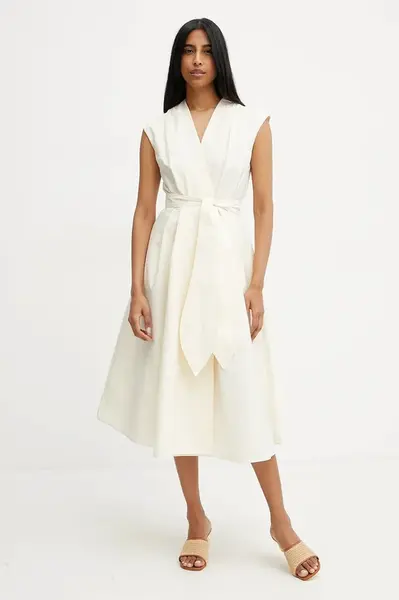 Šaty Marella OSSOLA béžová barva, midi, 2513221172200