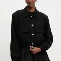 Bunda Answear.LAB černá barva, přechodná