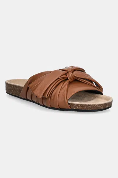 Kožené pantofle JW Anderson dámské, hnědá barva, SN0096 LA0161 640
