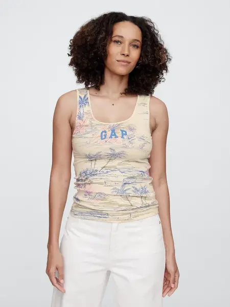 GAP Ribbed tank top with logo - Women's