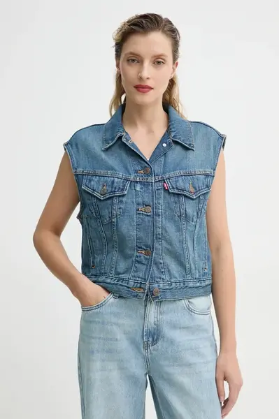 Vesta Levi's SHRUNKEN 90S VEST modrá barva, 001W2