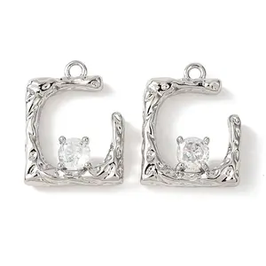 Brass Micro Pave Cubic Zirconia Pendants