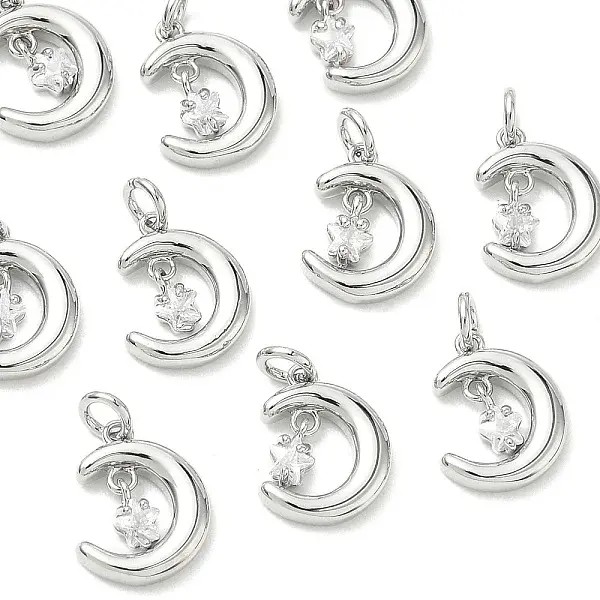 Brass Micro Pave Cubic Zirconia Pendants