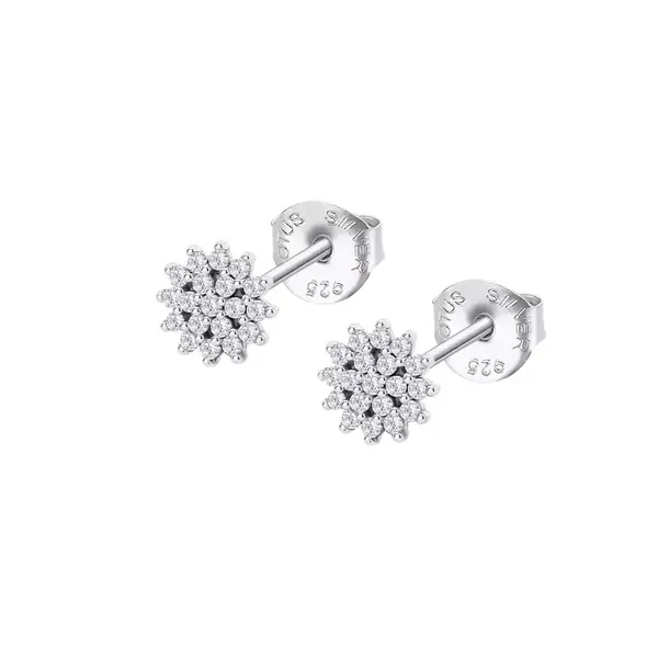 Lotus Silver Stříbrné náušnice se zirkony Kytičky LP3081-4/1