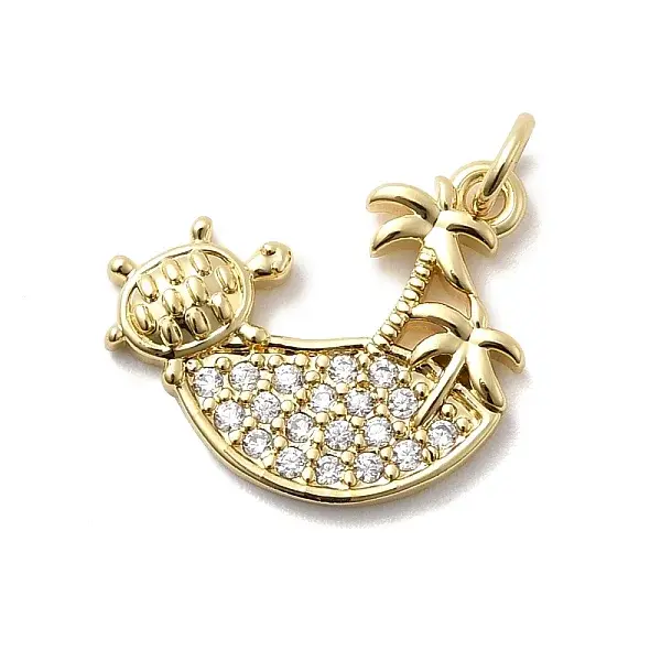 Brass Micro Pave Cubic Zirconia Pendants