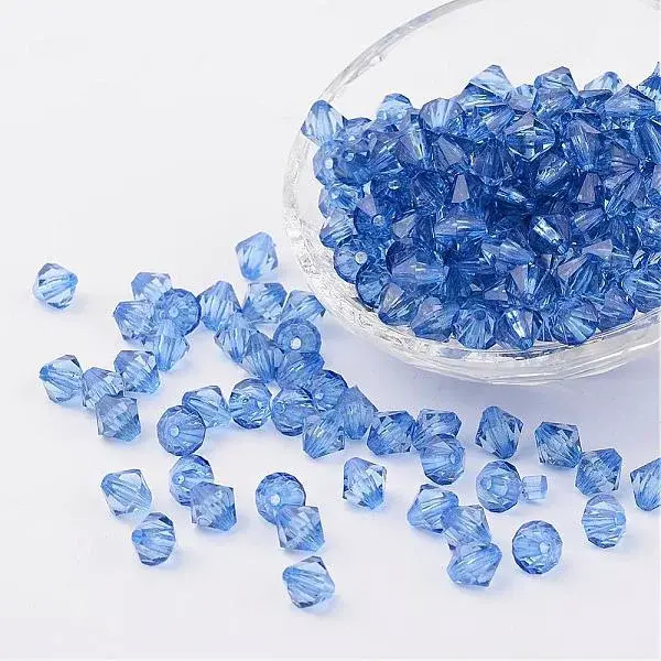 Faceted Bicone Transparent Acrylic Beads