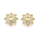 Brass Micro Pave Clear Cubic Zirconia Bead Caps