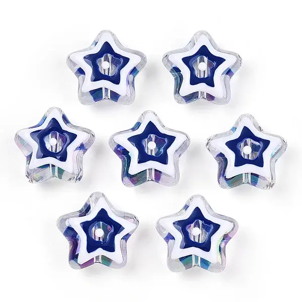 UV Plating Rainbow Iridescent Acrylic Beads