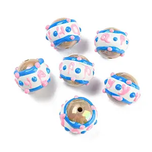 Hand Painted Acrylic with Enamel Beads