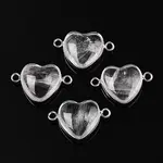Natural Quartz Crystal Love Heart Pendants