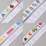 4 Styles Back-to-school Season Polyester Printed Grosgrain Ribbons