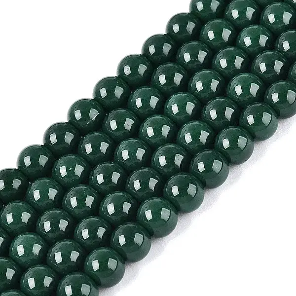 Opaque Solid Color Glass Beads Strands