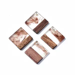 Transparent Resin & Walnut Wood Pendants