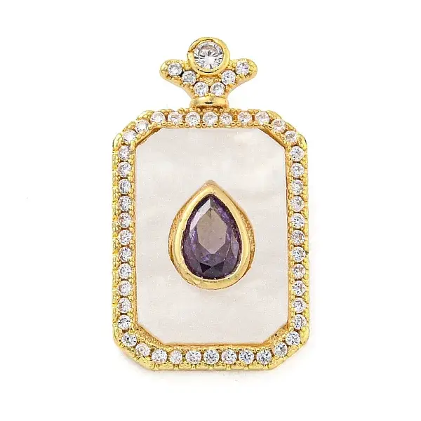 Brass Micro Pave Cubic Zirconia Pendants